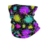 Motif Rétro À Éclaboussures Néon Unisexe Cache Cou Coupe-Vent Foulard Multifonctionnel Bandana pour Cyclisme Pêche Sport