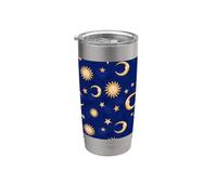 Motif rétro années 90 soleil lune étoiles céleste Gobelet isotherme en acier inoxydable double paroi