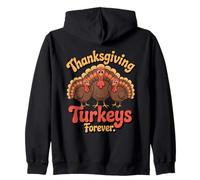 Motif rétro de Thanksgiving Turkeys Forever Sweat à Capuche