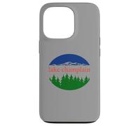 Motif rétro de Vacances Nature du lac Champlain Coque pour iPhone 13 Pro