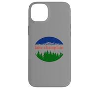 Motif rétro de Vacances Nature du lac Champlain Coque pour iPhone 14 Plus