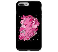Motif rétro de Valentine Love Lightning Bolt Disco Hearts Y2K Coque pour iPhone 7 Plus/8 Plus