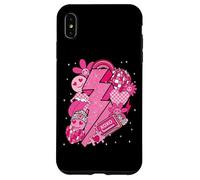 Motif rétro de Valentine Love Lightning Bolt Disco Hearts Y2K Coque pour iPhone XS Max
