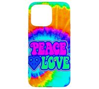 Motif rétro tie-Dye Peace Love Hippie des années 70 Coque pour iPhone 15 Pro Max