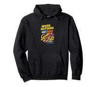Motif rétro When Nothing Goes Right Go Left Sweat à Capuche
