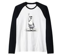 Motif Rocher d'oie Amusant sur Un Style rétro pour Amoureux des Animaux Manche Raglan