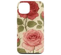 Motif Rose Rouge Vintage avec Motif Floral Coque pour iPhone 13
