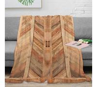 Motif Rustique Plaid 3D Imprimé Microfibre Décoration Maison Effet Bois Jeté Canapé Chambre pour Adultes Adolescents 50x60(127x152cm)