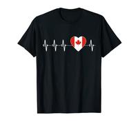 Motif rythme cardiaque canadien I Love Canada T-Shirt