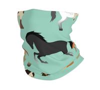 Motif sans couture avec des chevaux dans un style plat, Bandana tour de cou souple cache-cou tube demi-masque
