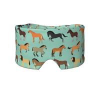 Motif sans couture avec des chevaux dans un style plat,Masque pour les yeux bloquant la lumière Cache-yeux et cache-oreilles pour le sommeil