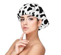 Motif sans couture de chien dalmatien ou peau de vache,Bonnet de nuit en satin réglable en soie pour adulte, bonnet de nuit élastique pour femme