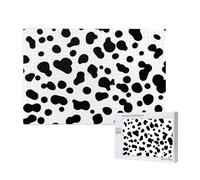 Motif sans Couture de Chien Dalmatien ou Texture de Peau de Vache,Puzzle Familial en Bois de 1 000 pièces pour Adultes et Adolescents, décoration d'intérieur