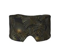 Motif sans couture de feuilles de palmier tropicales dorées et exotiques,Masque pour les yeux bloquant la lumière Cache-yeux et cache-oreilles pour le sommeil