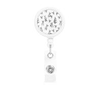 Motif sans couture de Schnauzer miniature,Porte-badge rétractable, enrouleur de badge avec clip d'identification et pince crocodile