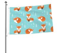 Motif sans couture Fox, mâts de drapeau de jardin personnalisés, drapeaux de 90 x 60 cm avec œillets