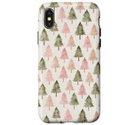 Motif Sapin de Noël Rose pour l'hiver et Les fêtes Coque pour iPhone X/XS