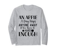Motif Sarcasme Amusant « an Apple A Day Keeps Anyone Away » Manche Longue