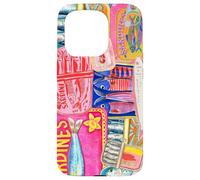 Motif Sardines pour l'été, la Plage, Les Vacances rétro Coque pour iPhone 15 Pro