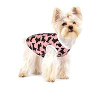 Motif Scottish Terrier Rose Noir,T-Shirt sans Manches en Coton pour Animaux de Compagnie, Gilet Respirant, Extensible et Doux,M