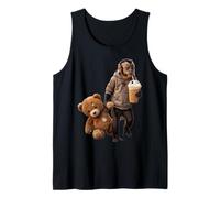 Motif Singe avec Ourson et café glacé Débardeur