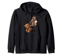 Motif Singe avec Ourson et café glacé Sweat à Capuche