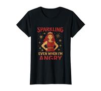 Motif Sparkling Even When I'm Angry Girl Power T-Shirt