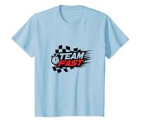 Motif Speedway des passionnés de Course Rapide de l'équipe T-Shirt, Enfant, Bleu Céleste, 3 Ans