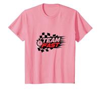Motif Speedway des passionnés de Course Rapide de l'équipe T-Shirt, Enfant, Rose, 3 Ans