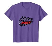 Motif Speedway des passionnés de Course Rapide de l'équipe T-Shirt, Enfant, Violet Chiné, 2 Ans