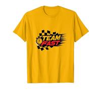Motif Speedway des passionnés de Course Rapide de l'équipe T-Shirt, Homme, Doré Vif, 3XL
