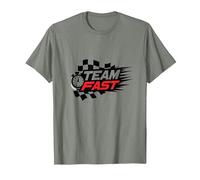 Motif Speedway des passionnés de Course Rapide de l'équipe T-Shirt, Homme, Vert Kaki chiné, M