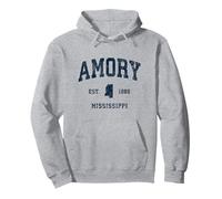 Motif sportif vintage bleu marine athlétique Amory Mississippi MS Sweat à Capuche