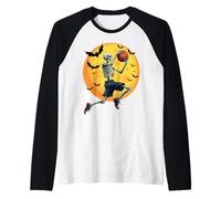 Motif Squelette Amusant de Joueur de Basket-Ball d'halloween pour Homme et Femme Manche Raglan