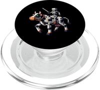Motif Squelette de Vache chevauchante dans Le Style Pixel Art Block PopSockets PopGrip pour MagSafe
