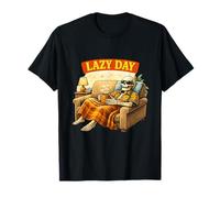 Motif Squelette rétro décontracté Lazy Day T-Shirt