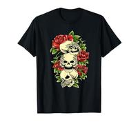 Motif squelettes et Roses « See Hear Speak No Evil » T-Shirt
