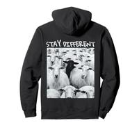 Motif Stay Different Be Unique Sheep avec Un Mouton Noir Sweat à Capuche