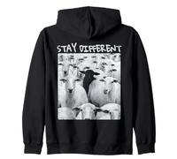 Motif Stay Different Be Unique Sheep avec Un Mouton Noir Sweat à Capuche