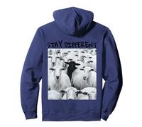 Motif Stay Different Be Unique Sheep avec Un Mouton Noir Sweat à Capuche