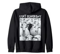Motif Stay Different Be Unique Sheep avec Un Mouton Noir Sweat à Capuche