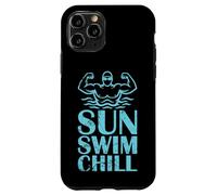 Motif Sun Swim Chill Beach Swimmer Coque pour iPhone 11 Pro