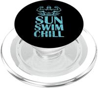 Motif Sun Swim Chill Beach Swimmer PopSockets PopGrip pour MagSafe