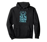 Motif Sun Swim Chill Beach Swimmer Sweat à Capuche