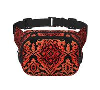 Motif symétrique de batik carré double couche avec sangle réglable pour activités de plein air, noir, taille unique, Noir , Taille unique