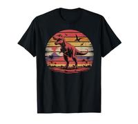 Motif T-Rex Dinosaure Coucher de Soleil Volcan Jurassique Vintage T-Shirt