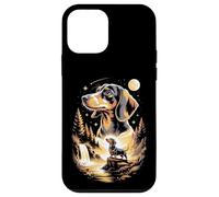 Motif Teckel Hurlant vers la Lune Meme des années 90 Coque pour iPhone 12 Mini