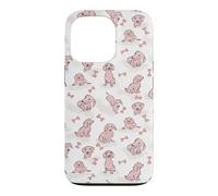 Motif Teckel Rose Wiener Peint à la Main Coque pour iPhone 13 Pro
