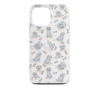 Motif Teckel Wiener Peint à la Main en Bleu Clair Coque pour iPhone 13 Pro Max
