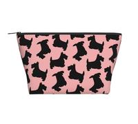 Motif Terrier écossais Rose Noir, Trousse de Toilette Trousse de Maquillage Sac à cosmétiques Trousse de Toilette de Voyage Portable